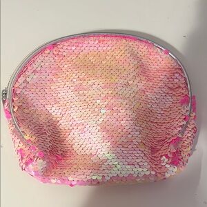 Pink Sequin Cosmetic Bag